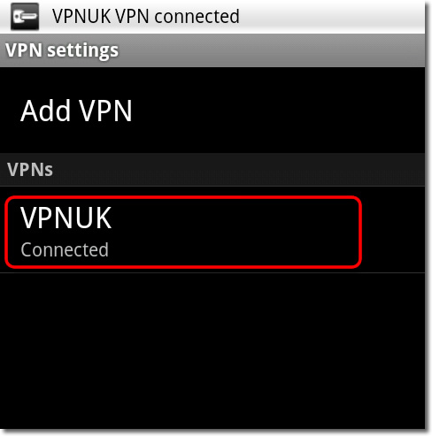 Setting up a VPN on Android - Part 10 - Connected