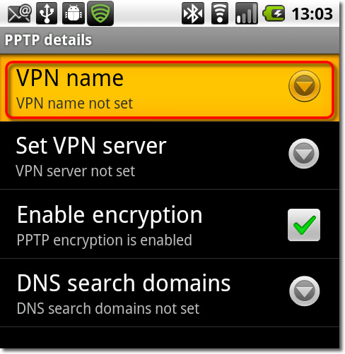 Setting up a VPN on Android - Part 7 - Set VPN server name