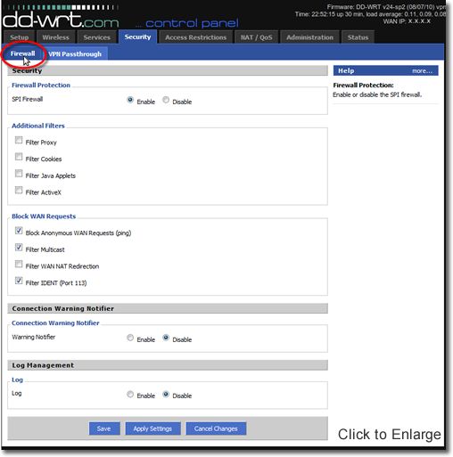 DD-WRT VPN Setup - Part 14 - Firewall