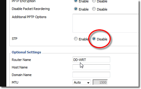 DD-WRT VPN Setup - Part 8 - STP Settings