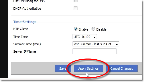 DD-WRT VPN Setup - Part 13 - Apply Settings