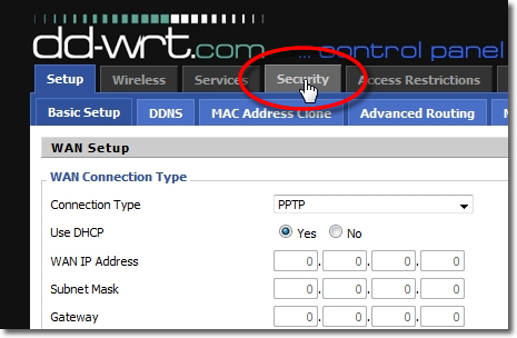 DD-WRT VPN Setup - Part 14 - Security