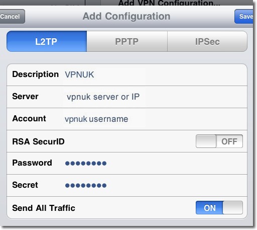 Setup Apple iPad VPN