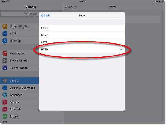 Setup Apple iPad VPN