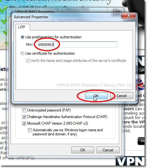 Setting up a VPN on Windows 7 - Part 16 - IPSec Key: 69000903