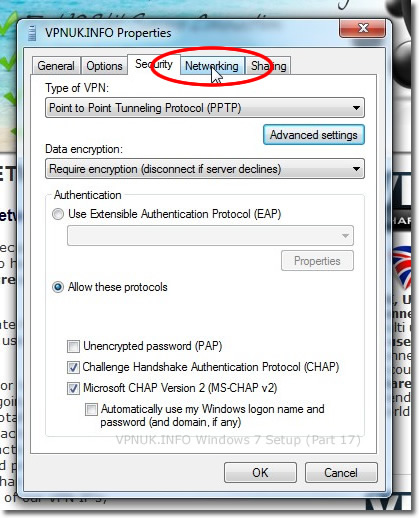Setting up a VPN on Windows 7 - Part 17 - Go to Networking