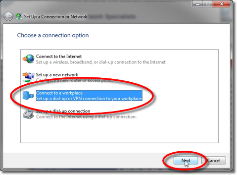 Setting up a VPN on Windows 7 - Part 5 - Connect to a Workplace