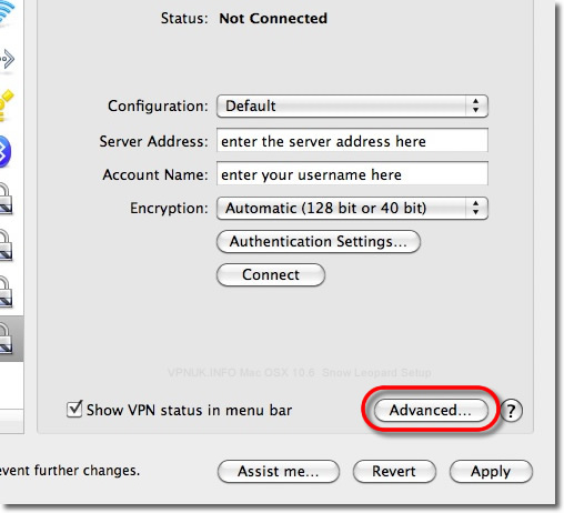 Click Advanced button