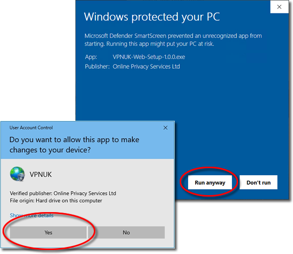 SmartScreen – Setup VPNUK