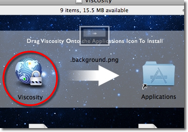 Drag Viscosity to Applications folder