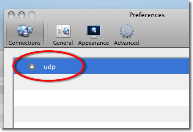 Double-click the imported connection in Viscosity