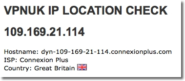 Successfully connected to VPNUK via Viscosity