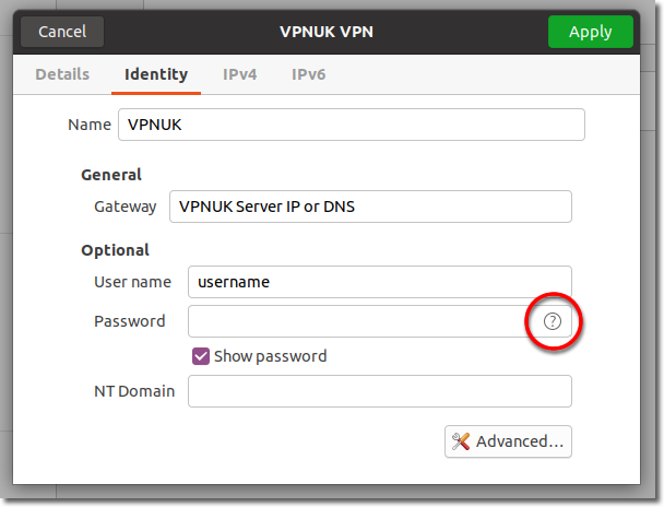 VPNUK Setup Tutorials Ubuntu 20.04 - PPTP VPN